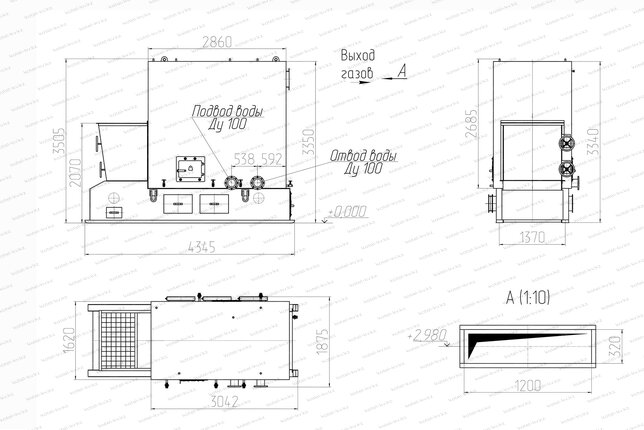 Чертеж котла КВм 1.63 с ТЛПХ