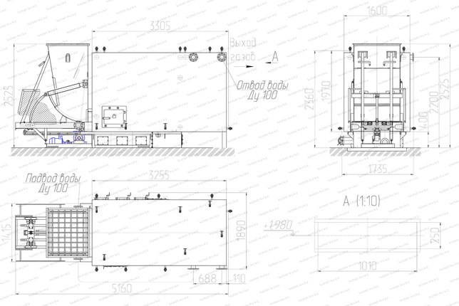 Котел КВм 1.63 МВт с ТШПМ чертеж